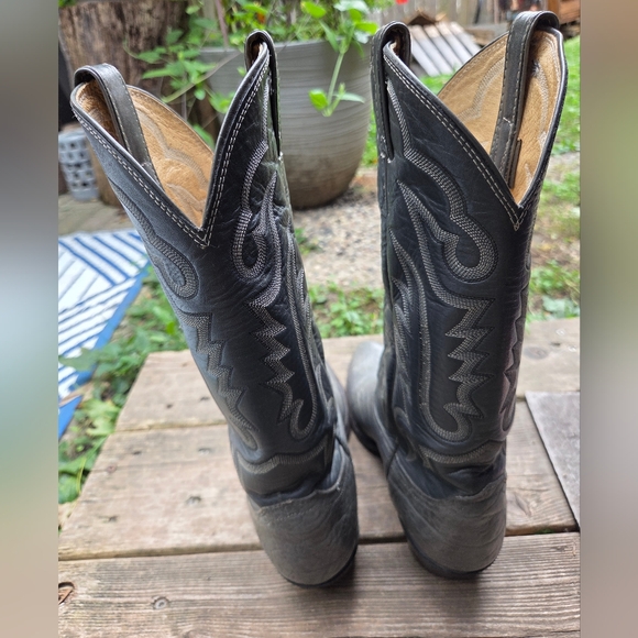 Justin 1440 Vintage Western Cowboy Boots | Distressed Gray Leather | Men’s 8.5D - Picture 5 of 10